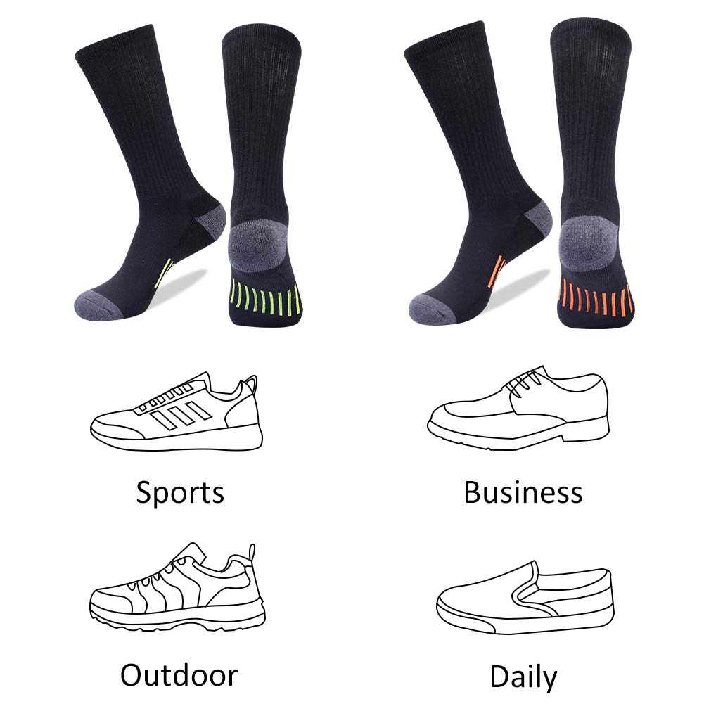 Lot de 6 paires de chaussettes de sport décontractées pour homme, Noir 6 paires.