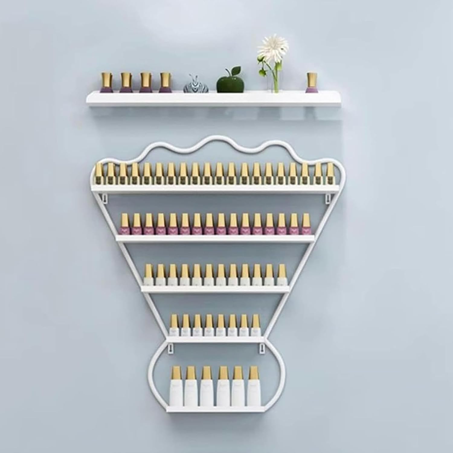 YHJCMBWLBBSH Metal Wall Mounted Nail Polish Storage Racks Nail Polish Organizer Rack Display Holder Storage Essential Oil Storage