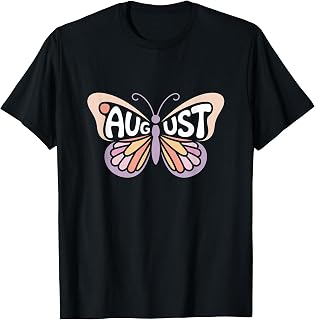 August Butterfly - Personalized Cute Name Word Art T-Shirt
