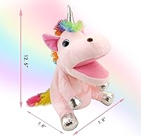 Vista 2 de Unicorn Toys Marioneta de Mano de Unicornio, Animales de Peluche de Unicornio Marionetas de Mano Juguetes de Unicornio para Niñas, Marionetas