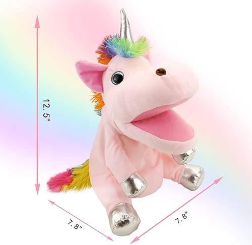 Miniatura 2 de Marionetas de mano de dinosaurio para niños, marionetas de mano de dinosaurio, juguetes de títeres de peluche de dinosaurio, títeres de peluche de