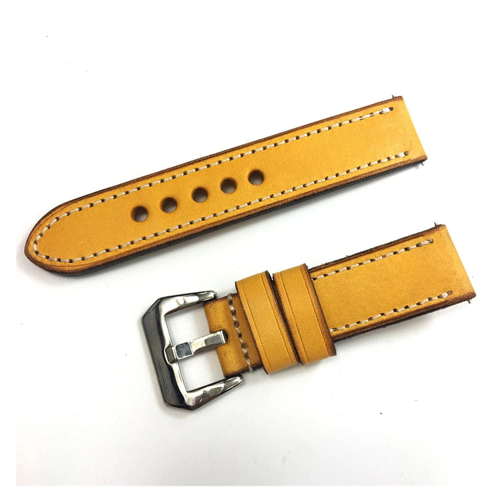 Wachgurt Kuh Leder Retro handgefertigtes Armband 20mm 22 mm 24 mm Vintage Dicke Uhrenbandgurte polierte Schnalle