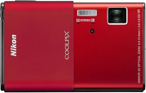Nikon Coolpix S80 - Cámara digital de 14,1 MP con pantalla táctil OLED de 3,5 pulgadas y lente Nikkor ED con zoom gran angular de 5x (rojo)
