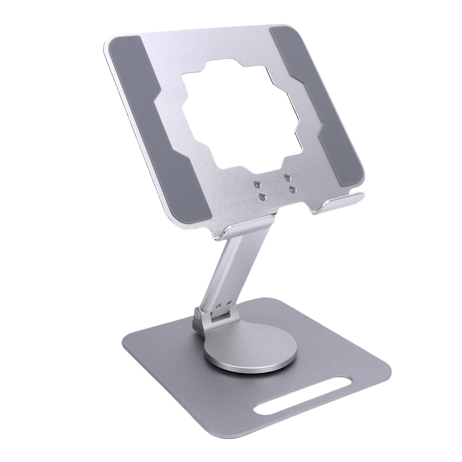 Supporto per Tablet Pieghevole e Girevole con Regolazione per Scrivania, Supporto Stabile per Telefono da Tavolo Postura Cervicale Sana (SILVER)
