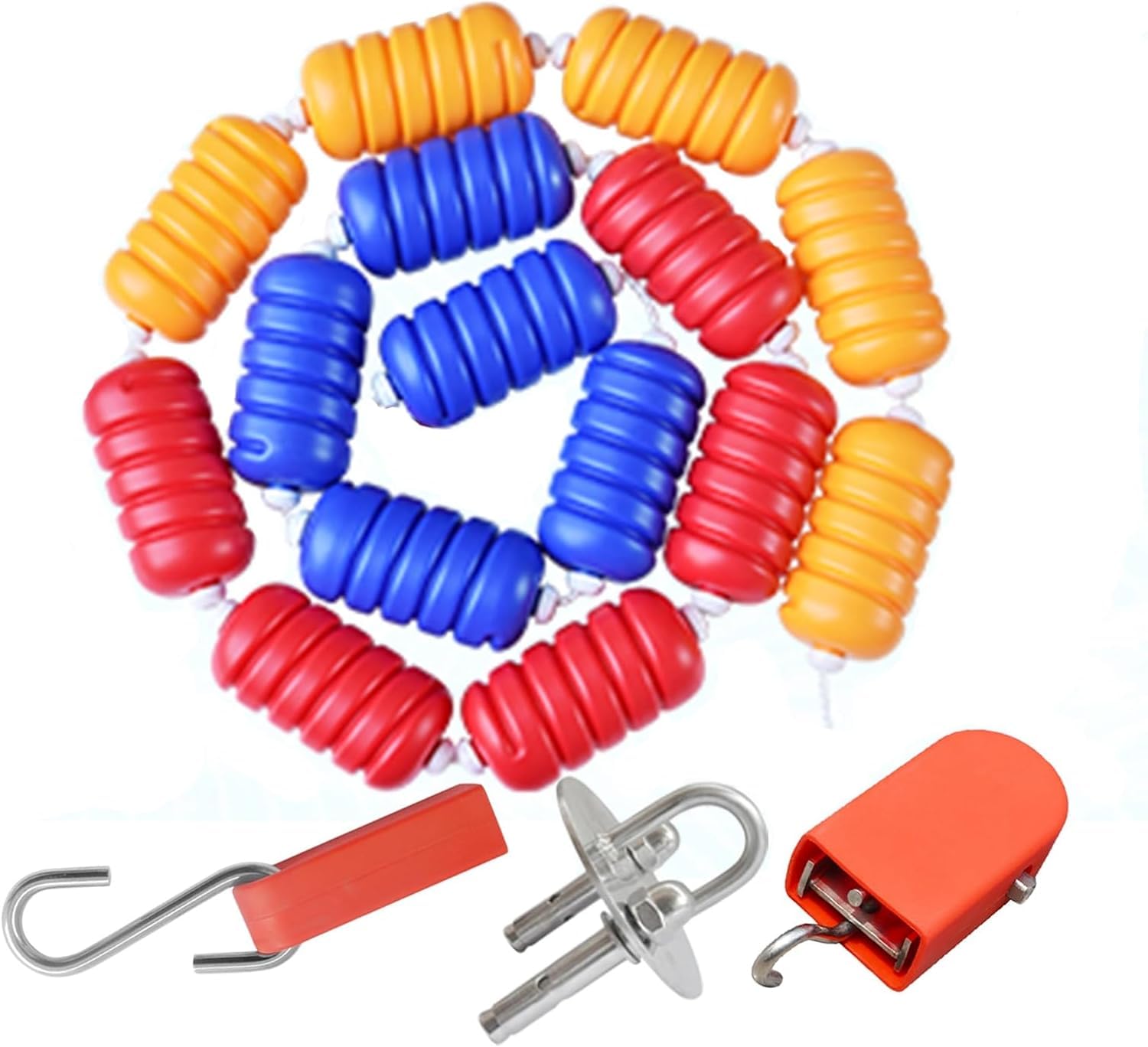 JKJZSALJ Pool Safety Hook Pool Lane Dividers,Spiral Safety Divider Rope Plastic Buoy Kit,9Cm Diameter Pool Safety Cordon,With Hooks And Accessories,Wire Rope,6m/19.7ft