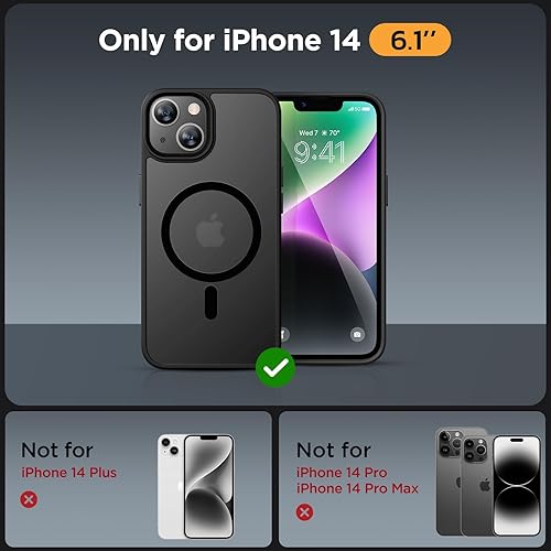 Miniatura 672 de Miracase - Funda magnética para iPhone 13 de 6.1 pulgadas (compatible con MagSafe) (con 2 protectores de pantalla), protección de grado militar