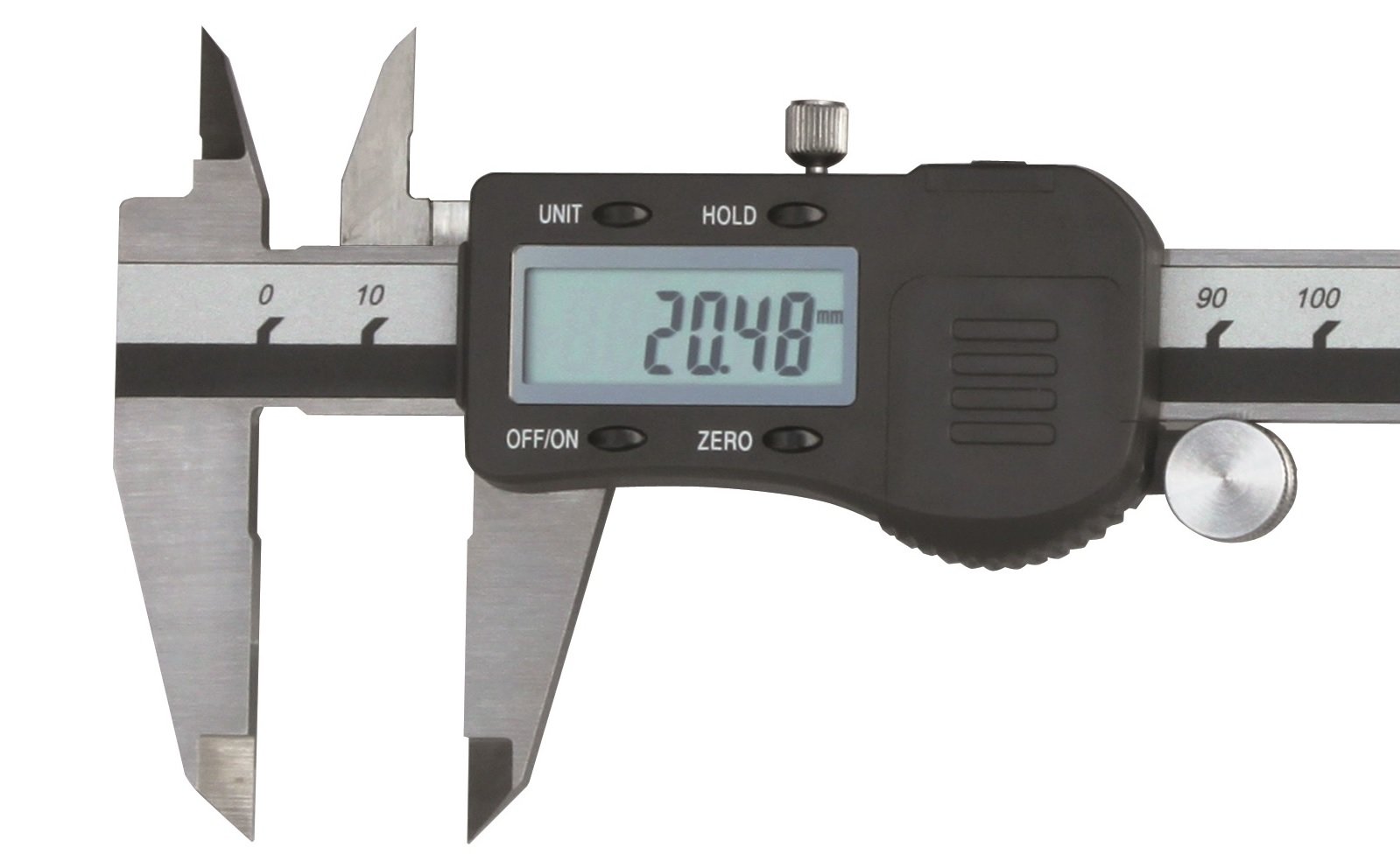 Suwmiarka cyfrowa 150 mm DIN 862 - okrągły pomiar głębokości.