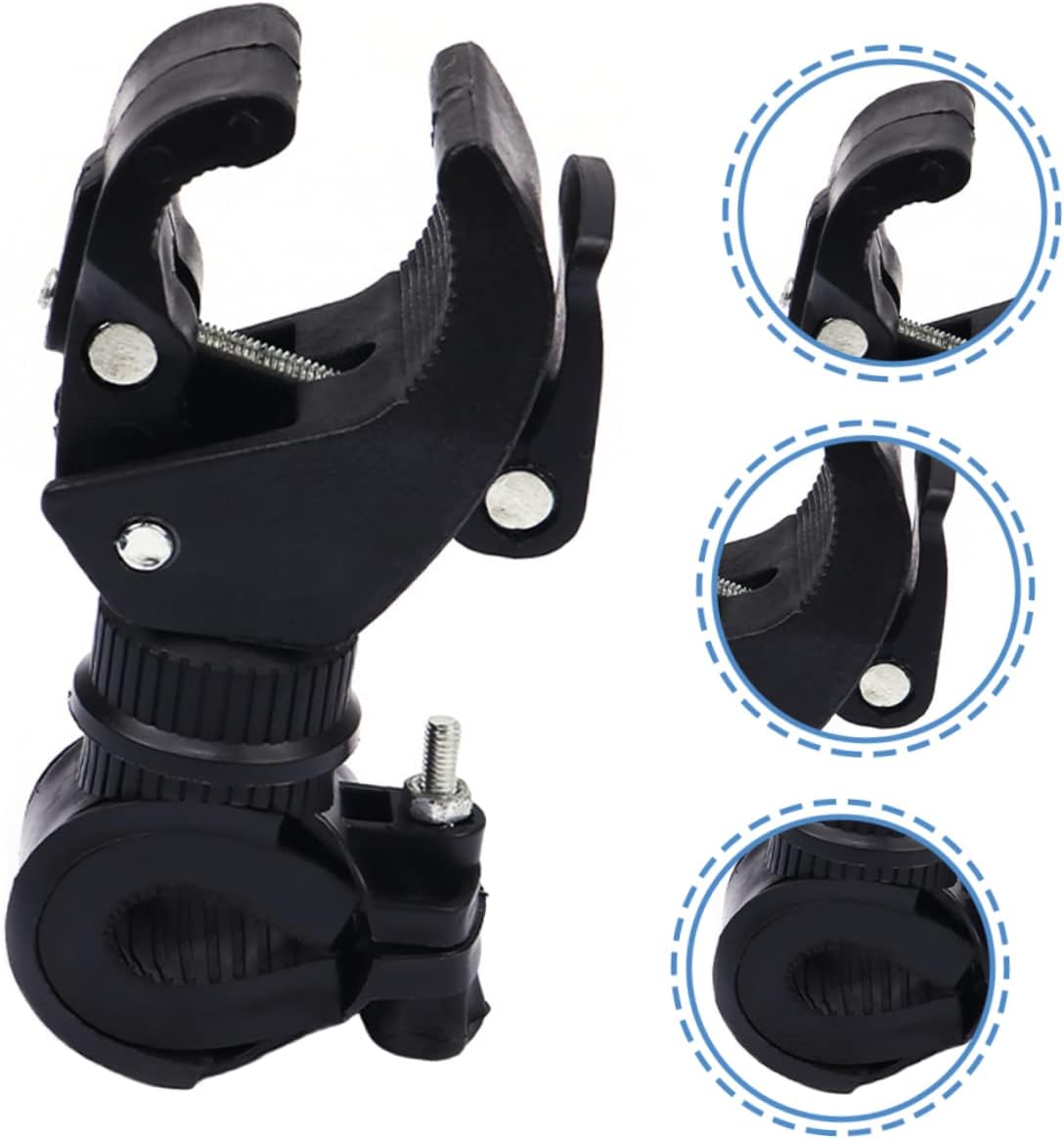Bike Flashlight Holder Rotating Storage Rack for Convenient Bike Lamp Clip Sturdy Design for Safe