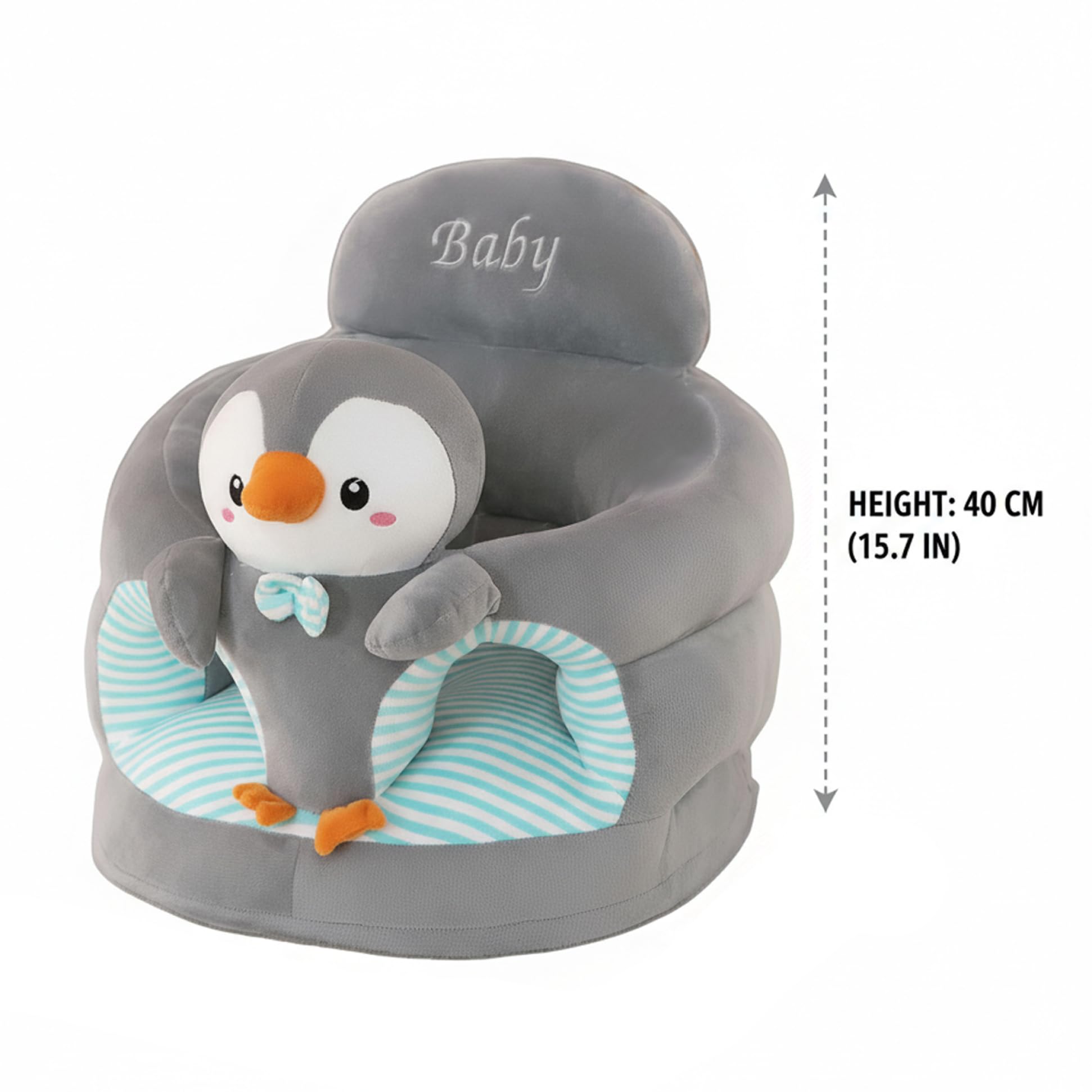 Sitzstuhl für Babys, Babysitz mit ergonomischer Rückenstütze, Pinguin-Sitzstuhl für Kleinkinder zum Lernen, weicher Bodensitz für Babys und Kleinkinder, Sitzen