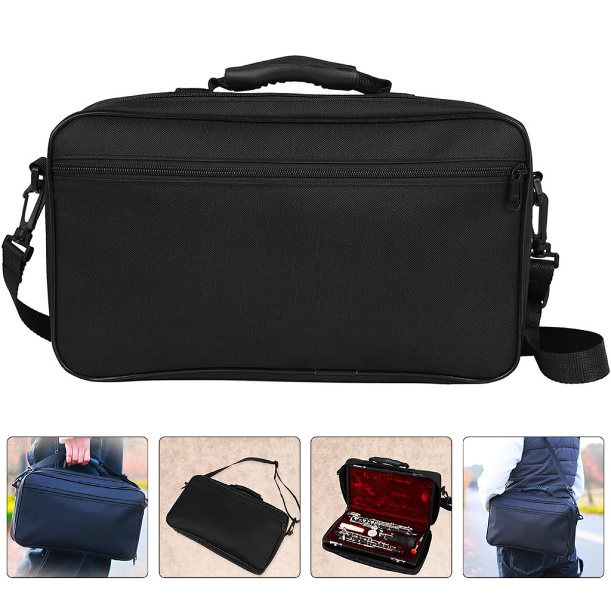 Borsa per Oboe Oxford Nero, Borsa Tracolla Singola Resistente per Trasporto e Custodia Strumenti Musicali, per Musicisti in Viaggio