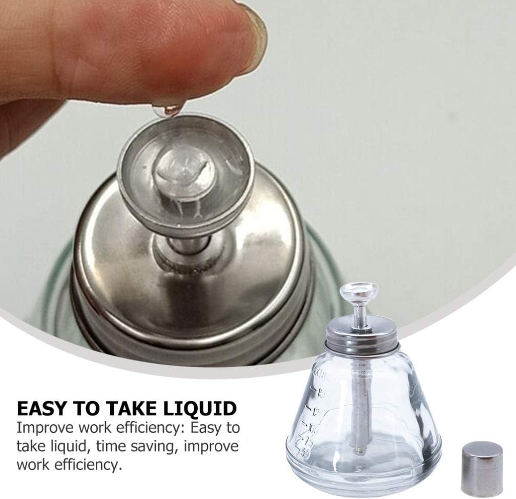 VILLCASE 180ml ガラスディスペンサーボトル ネイルポリッシュリムーバー用 空の厚い透明ガラス プッシュダウンポンプディ