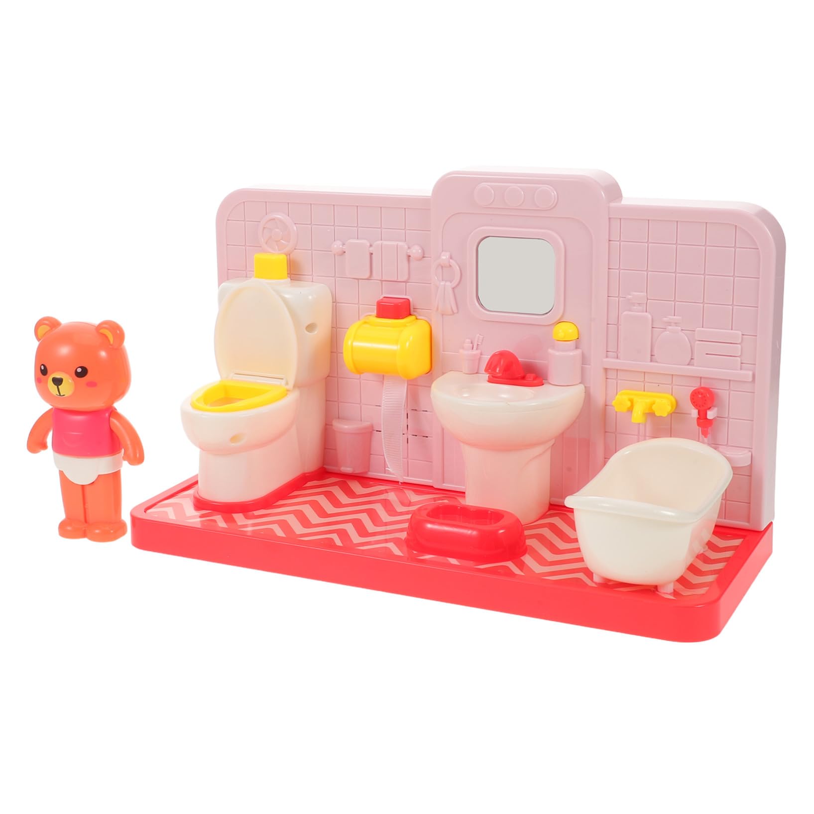 Juguetes para el baño Lindo Juguete de baño de Oso Finger Rellamiento de Juego Juego de Inodoro Educativo