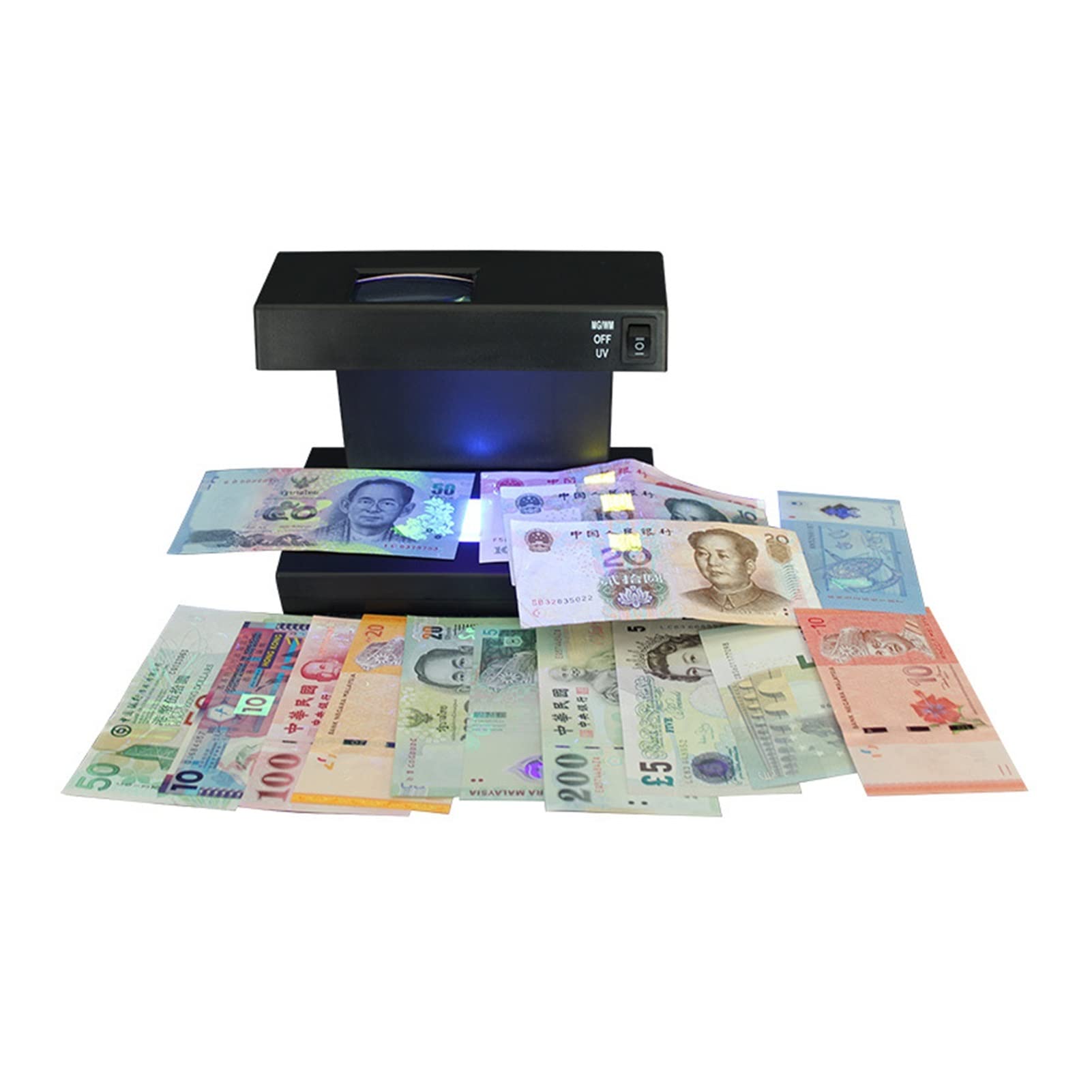 Liczarka do Pieniędzy 328 Małe przenośne ze szkłem powiększającym z fioletowym fluorescencyjnym białym światłem detektor lampy identyfikacyjnej instrumentu identyfikacyjnego