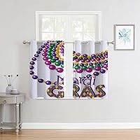 Vista 2 de Cortinas para Cocina Mardi Gras Grommet Short Closet Door Curtain Blackout Grommet Curtains 63Inch Width by 80Inch Length,2 Panels