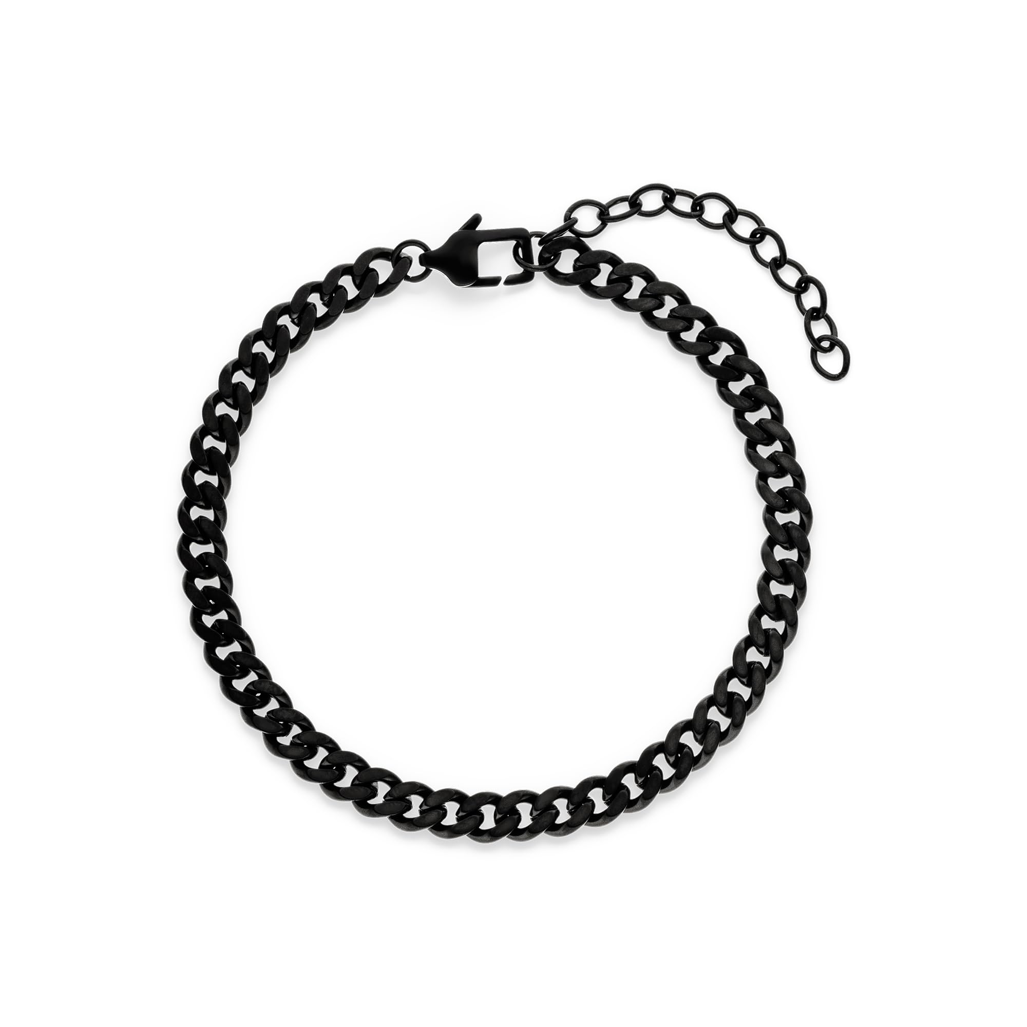 s.Oliver Men's Bracelet – Bracelet Made of Matte Stainless Steel – IP Black – Curb Chain Adjustable up to 22 cm – Waterproof and Skin-Friendly