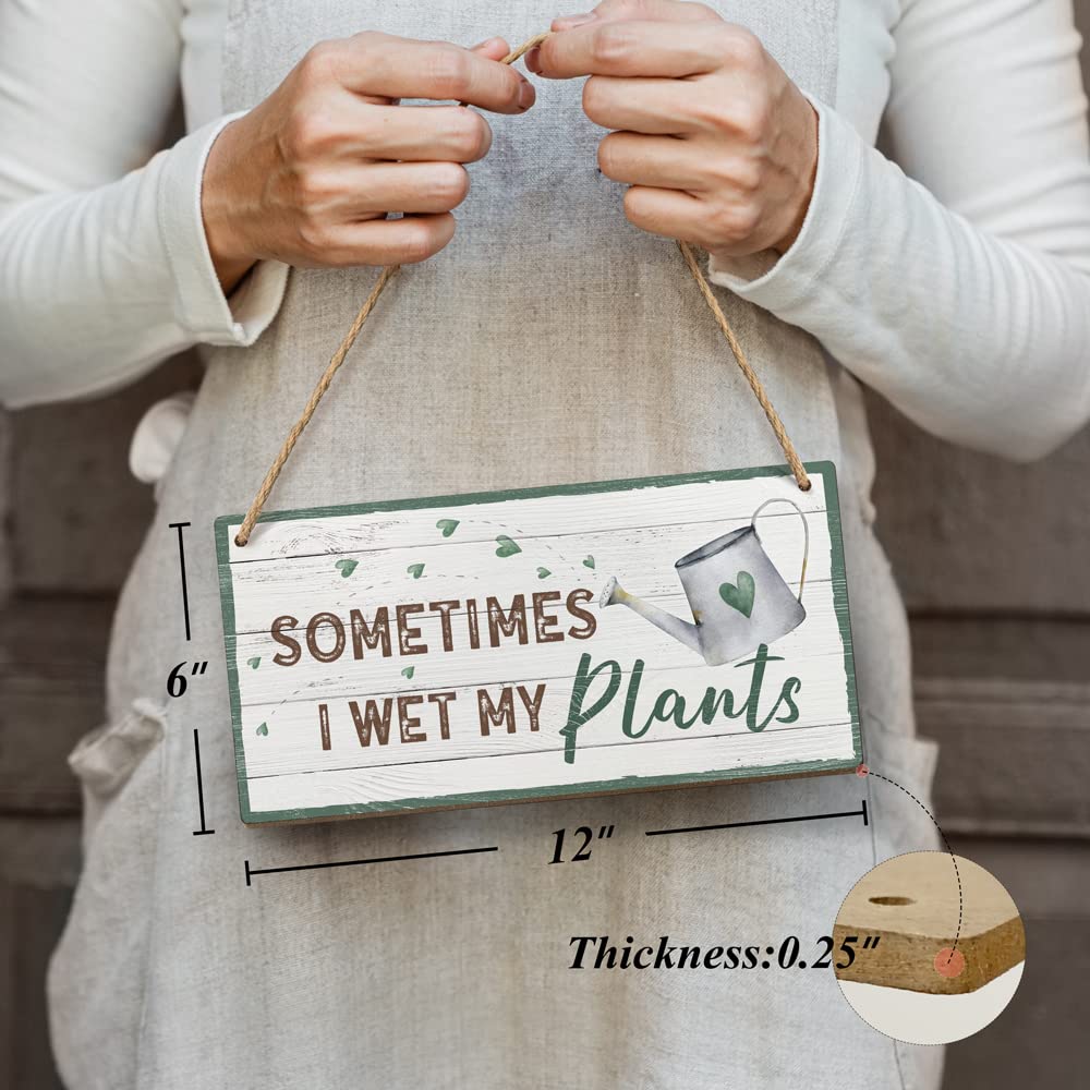 Letrero De Metal Divertido Para Jardín 'Sometimes I Wet My Plants' - Decoración Retro Para Exteriores, Regalo Para Amantes De Plantas