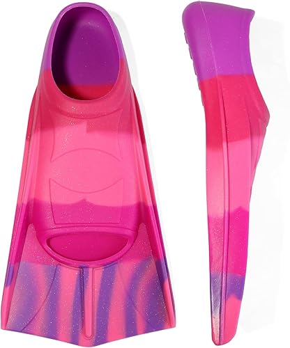 Vista 129 de Aletas de natación para niños, aletas cortas para niños, aletas de natación para entrenamiento de natación para niños y niñas principiantes Un