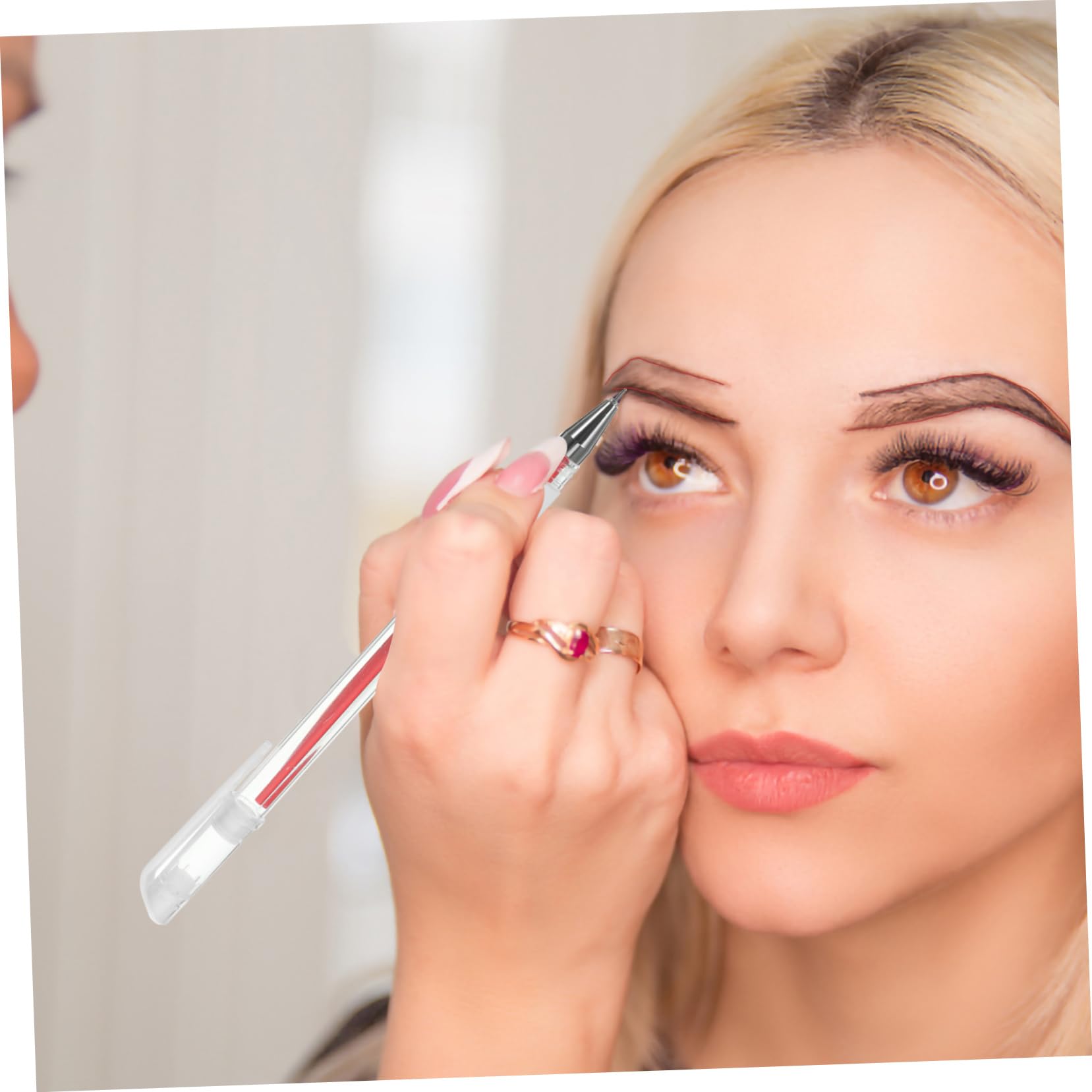 Marqueur Peau pour Cartographie des Sourcils, Stylo de Microblading, 3 Pièces, Tracé Précis, Résistant la Sueur, pour Salon et Tatouage