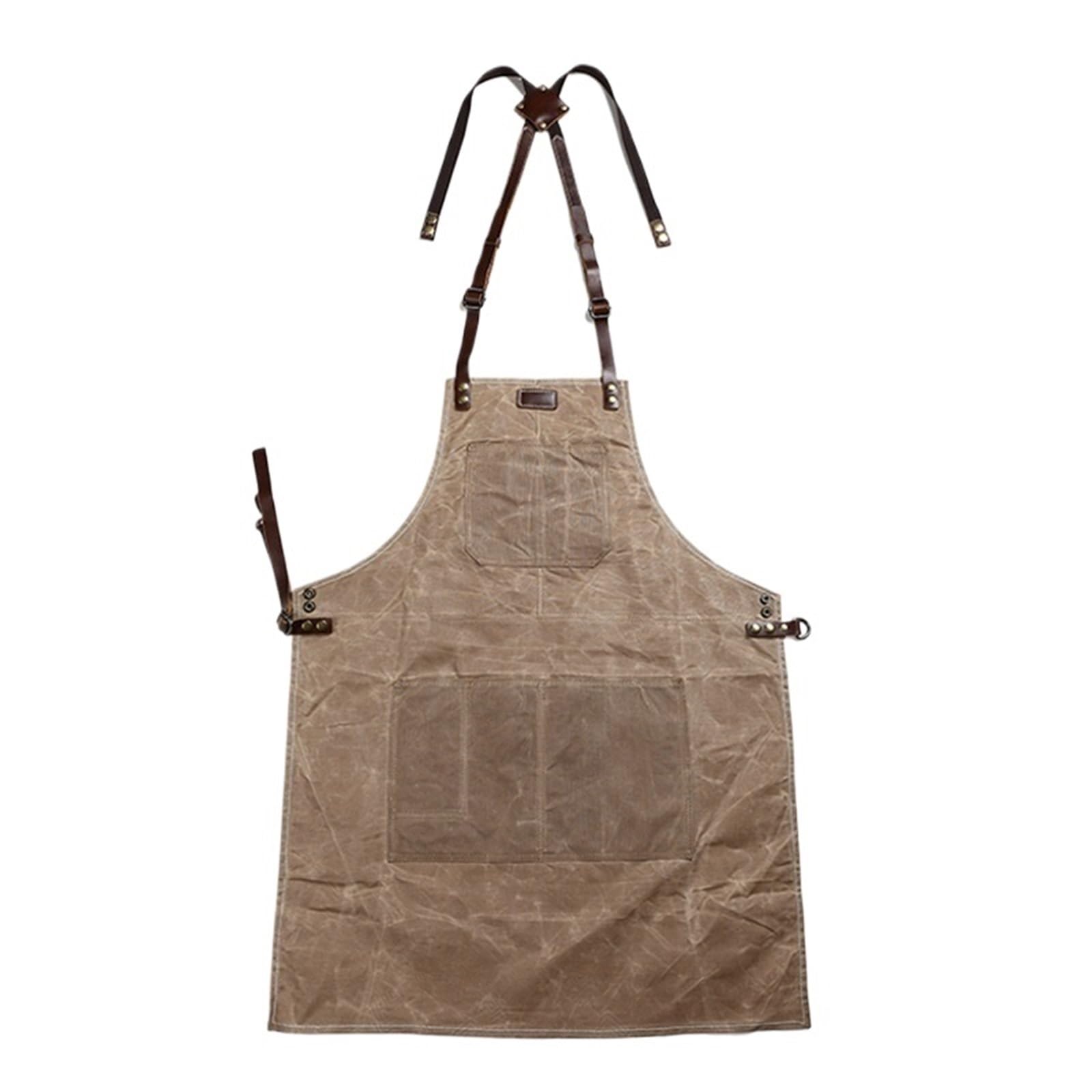 Grembiule for attrezzi, tela cerata a olio con pelle Per Giardino | Grembiule Grembiuli da giardinaggio Attrezzo Barbecue Barbiere Falegname Pittore Vestiti da riparatore