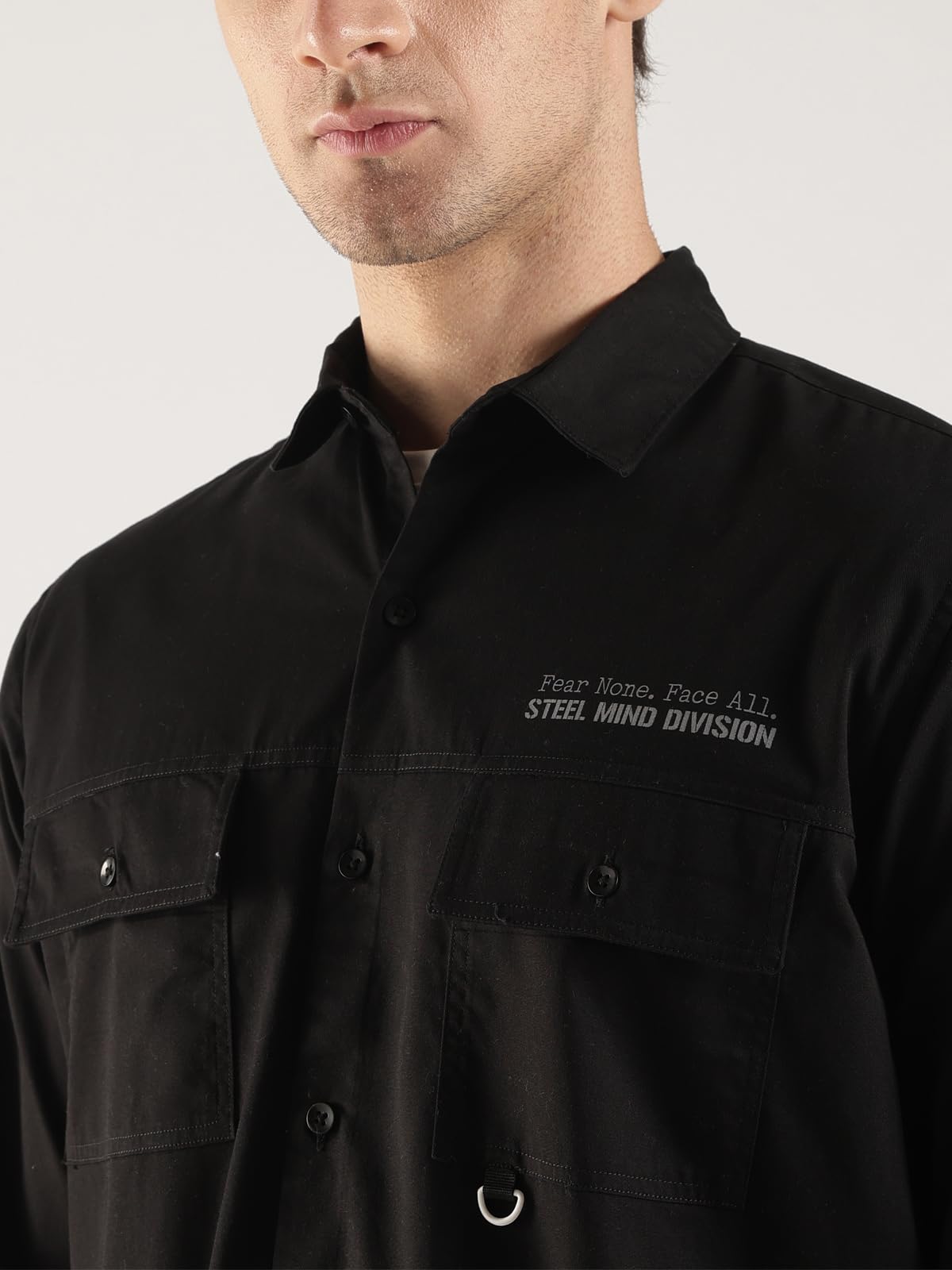 ADRO Camicia cargo da uomo in twill di cotone, beige, a maniche lunghe, stile casual con tasche sul petto, vestibilità regolare, eleganti camicie da viaggio all'aperto