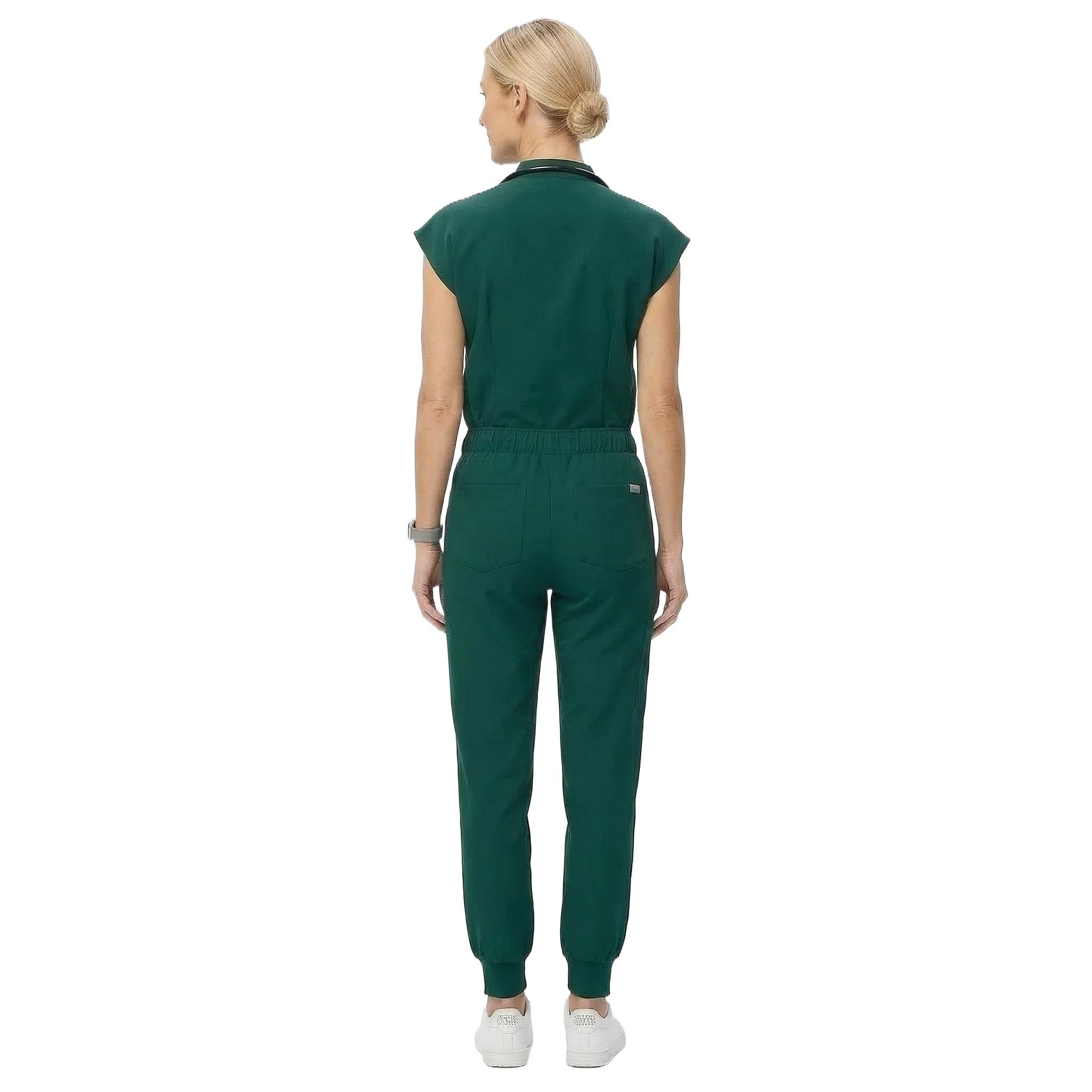 Conjunto médico de enfermería mujer DK55 top cuello alto bolsillos laterales pantalones yoga cónicos suaves resistentes arrugas
