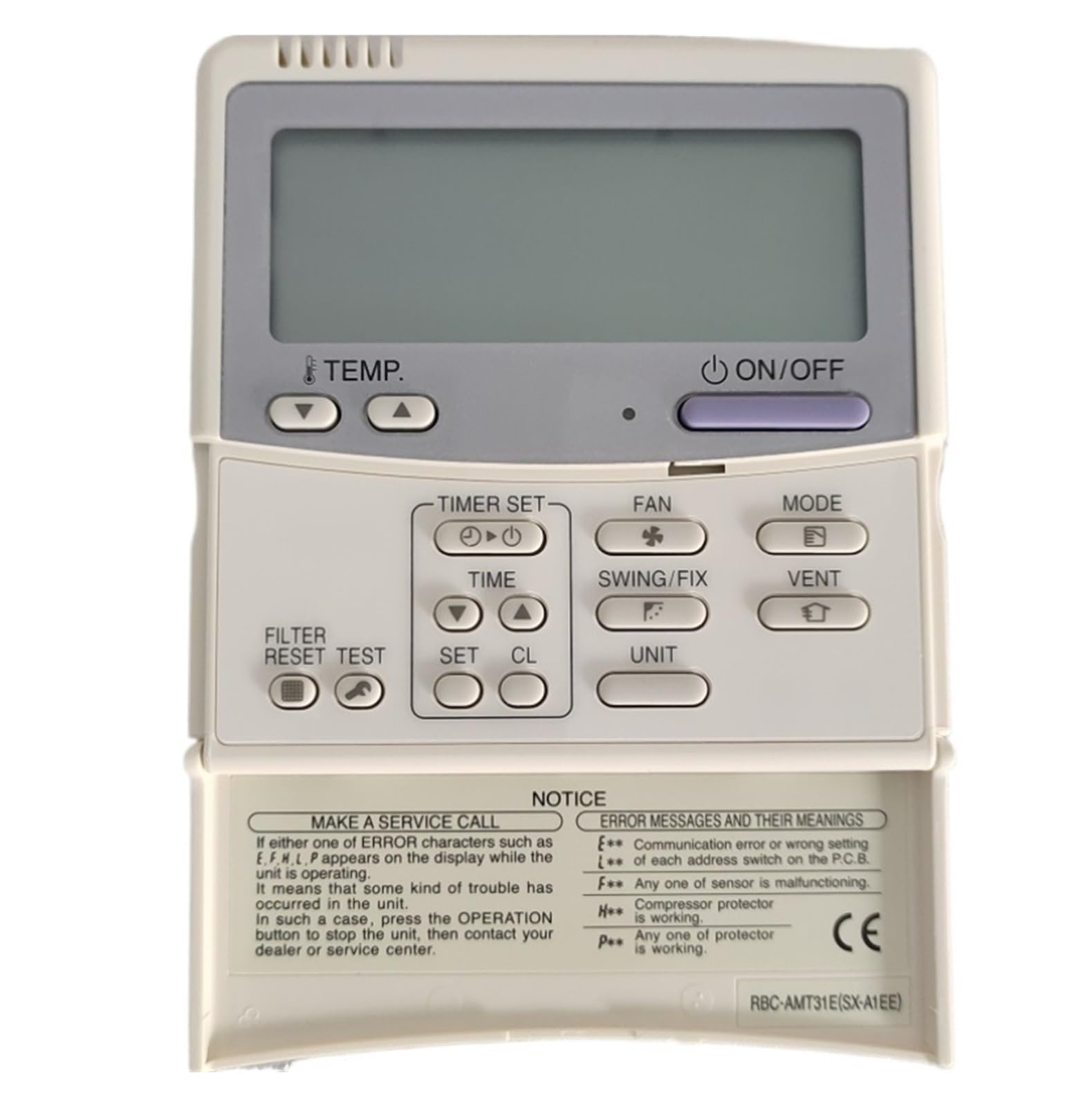 Central Air Conditioning Control Panel Wired Controller，Compatible For Toshiba， RBC-AMT31E Wire Controller RBC-ASCU11-C Key panel(RBC-AMT31E)