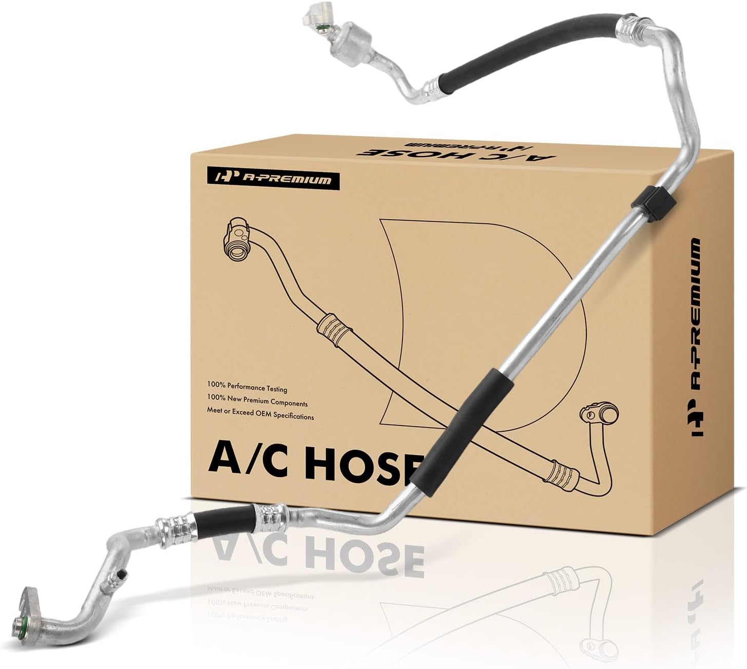 A-Premium Air Conditioning A/C Suction Hose Assembly Compatible with Kia Rio 2012 2013 2014 2015, 1.6L, Compressor to Evap