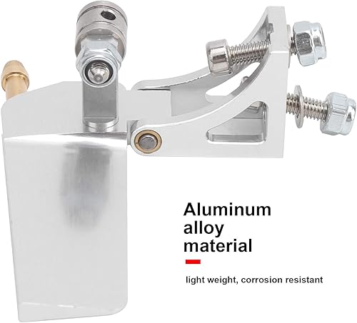 Miniatura 2 de Timón de barco RC de aleación de aluminio de 2.047 in, para 11.8-19.7 in, modelo de yate a control remoto eléctrico con recogida de agua, dirección