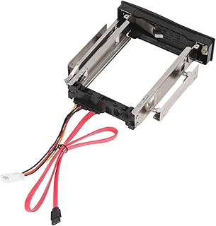 5.25 Trayless Hot Swap Mobile Rack, Internal SATA Hard Drive Adapter for 3.5in HDD Support SATA II Hot Swap 3Gbps 5.25,Stainless Steel Trayless Mobile Rack
