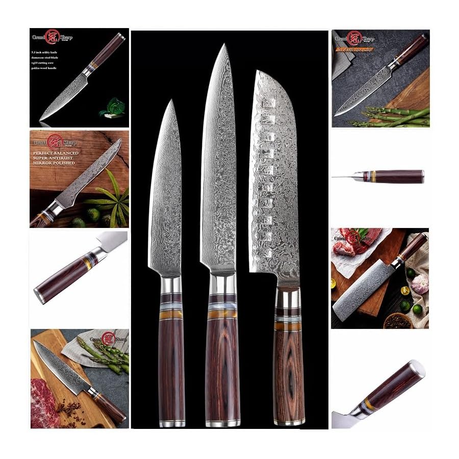 Kitchen-Knife-Sets-7-PCS-Damascus-Knife-Set-vg10-Japanese-Damascus-Steel-Kitchen-Knives-Full-Chefs-Set-Family-Cooking-Tools-MAYiT2855 Kitchen Knife Sets, 7 PCS Damascus Knife Set vg10 Japanese Damascus Steel Kitchen Knives Full Chef's Set Family Cooking Tools, MAYiT2855