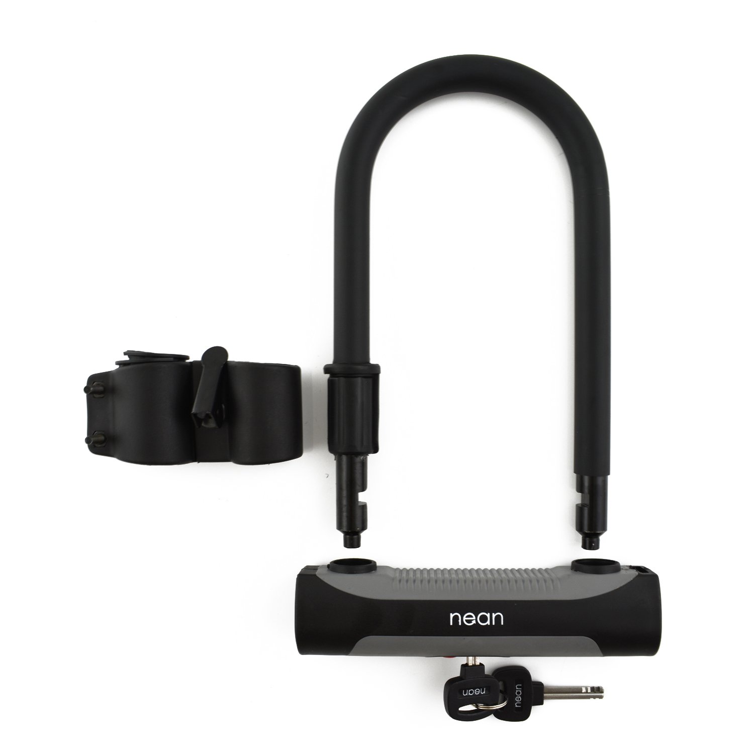 Cadenas Nean à anse pour vélo et moto, en acier massif - Avec un support et 2 clés - 180 x 245 mm