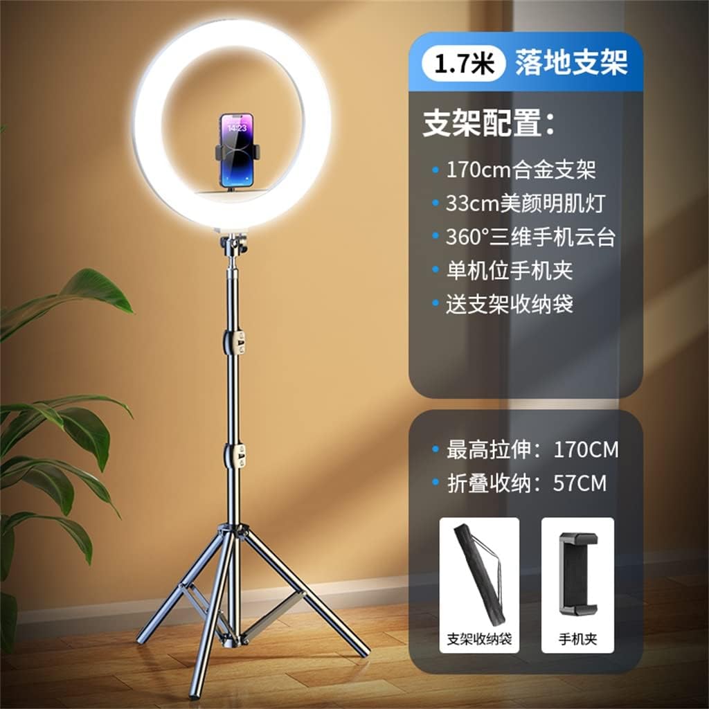 Mobile Phone Live Broadcast Triangle Bracket Fill Light Light a Full Set of Camera Support Frame Selfie Beauty Anchor(D,33 * 170cm)
