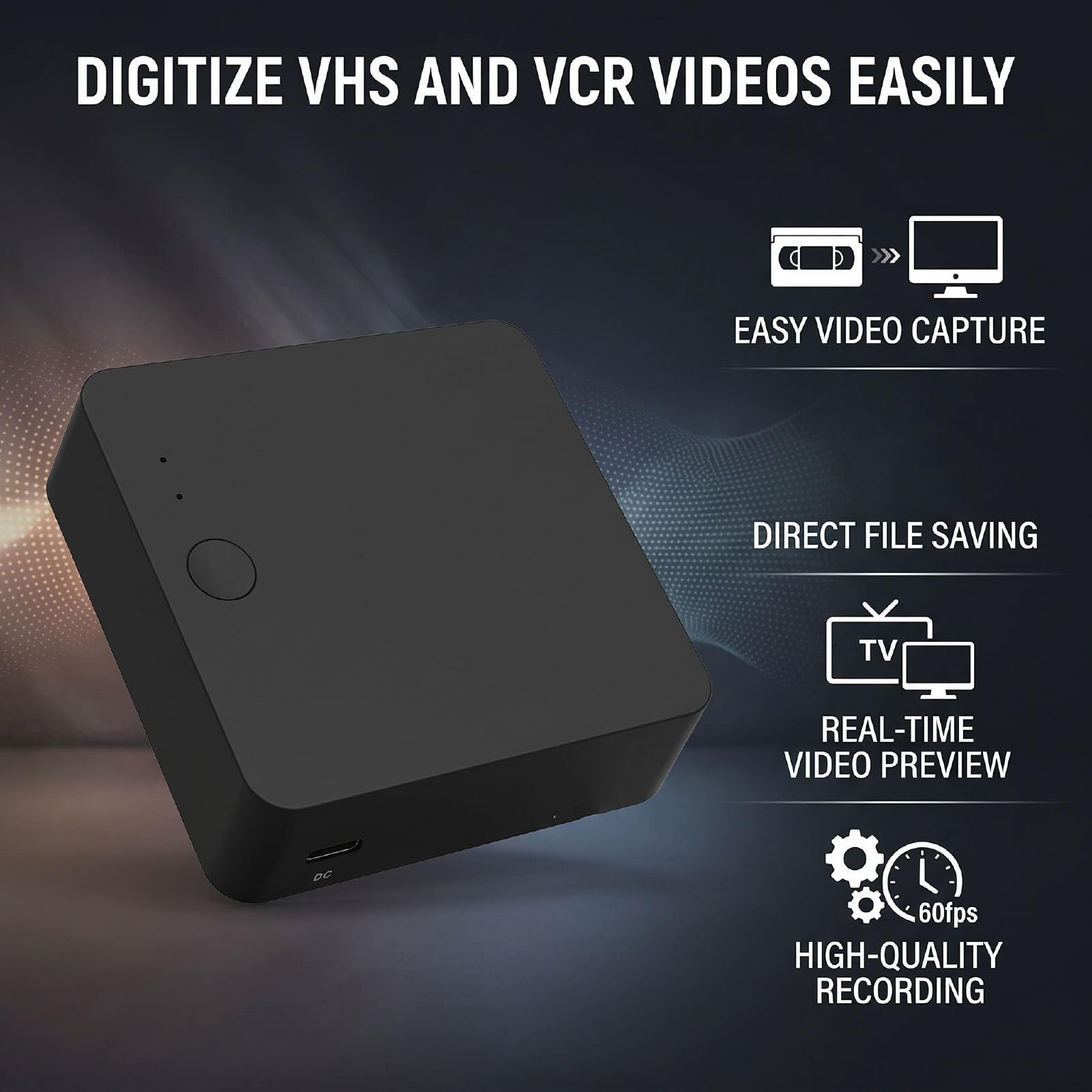 Bewinner Konwerter Av dla Vhs Vcr DVD Przechwytywanie Analogowo-cyfrowe z Wyjściem HD