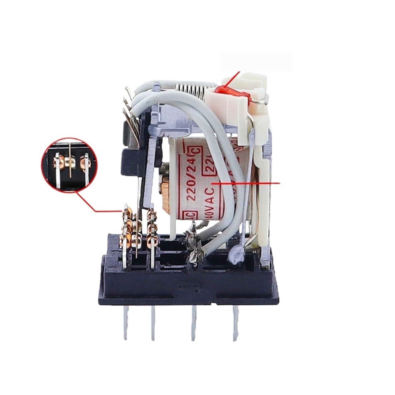Relé de potencia general con bobina electromagnética MY3NJ de 5 piezas, 11 pines, HH53P, CA 12 V, 24 V, 110 V, 220 V, relé en miniatura con base PYF08A(AC 36V)