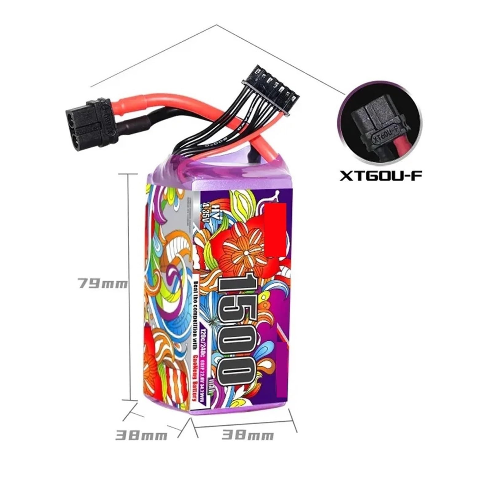 Batteria Lipo 6S 1500mAh 120C/240C, Compatibile con Batteria RC Helicopter Quadcopter FPV Racing Drone XT60 22.8V(2PCS 1500mAh 6S)