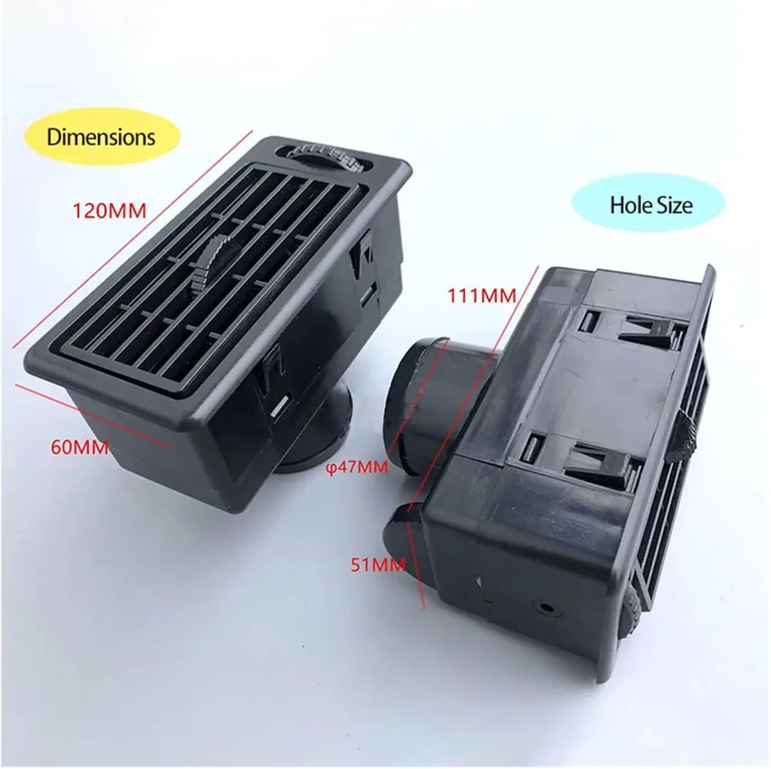 Car Air Conditioner Air Vent A/C Dashboard Air Outlet Ventilation And Defrosting Car RV ATV Truck Trailer Camper Motorhome