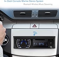 Vista 6 de Pyle Marine Head Unit Receiver Speaker Kit - In-Dash LCD Digital Stereo Built-in Bluetooth & Microphone w/ AM FM Radio System 6.5’’ Waterproof