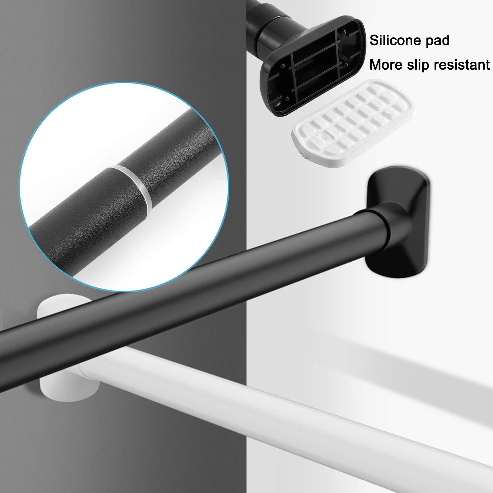 Umimile Asta Per Tenda A Tensione Regolabile | 129,5-320 Cm – Bianca, Antiruggine, Senza Fori
