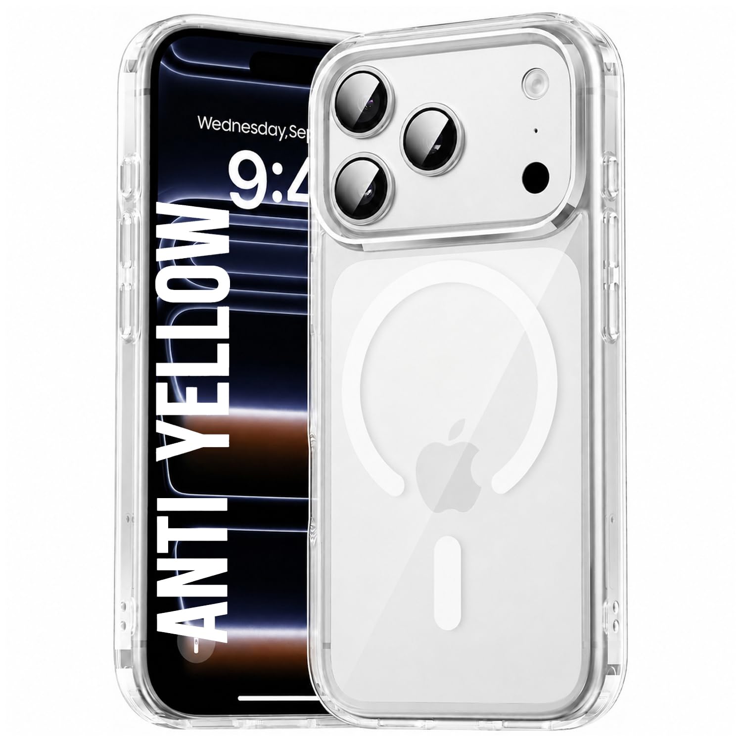 DIZORO Crystal Clear Magnetic Compatible with iPhone 17 Pro Max Case with Anti-Yellow Anti-Scratch | Shockproof Transparent Cover — Amazon image 9