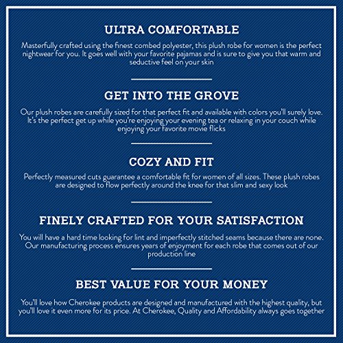 Cherokee Women's Polyester Plush Shawl Collar Bathrobe Sleepwear, Water Color Floral, Large #TOP3