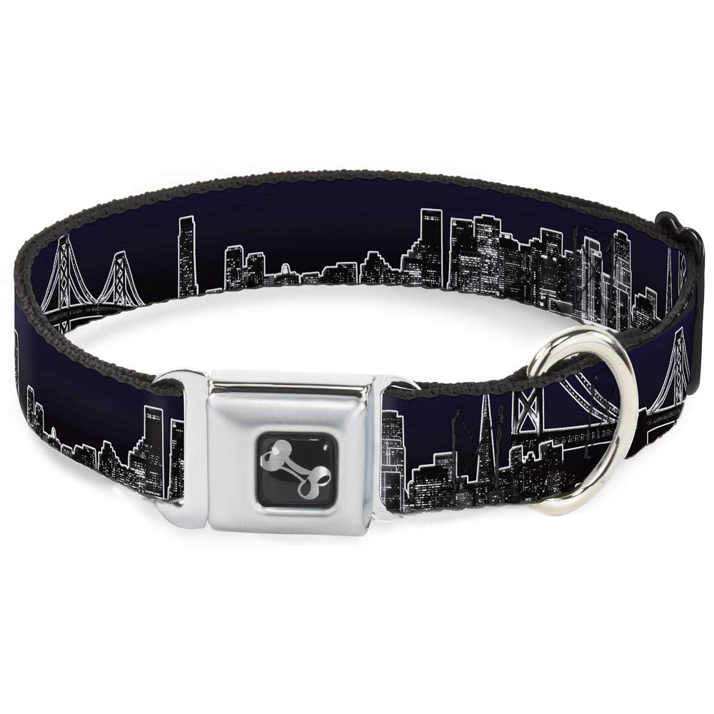 Collier de chien os bleu nuit Buckle Down : fini les colliers qui lâchent