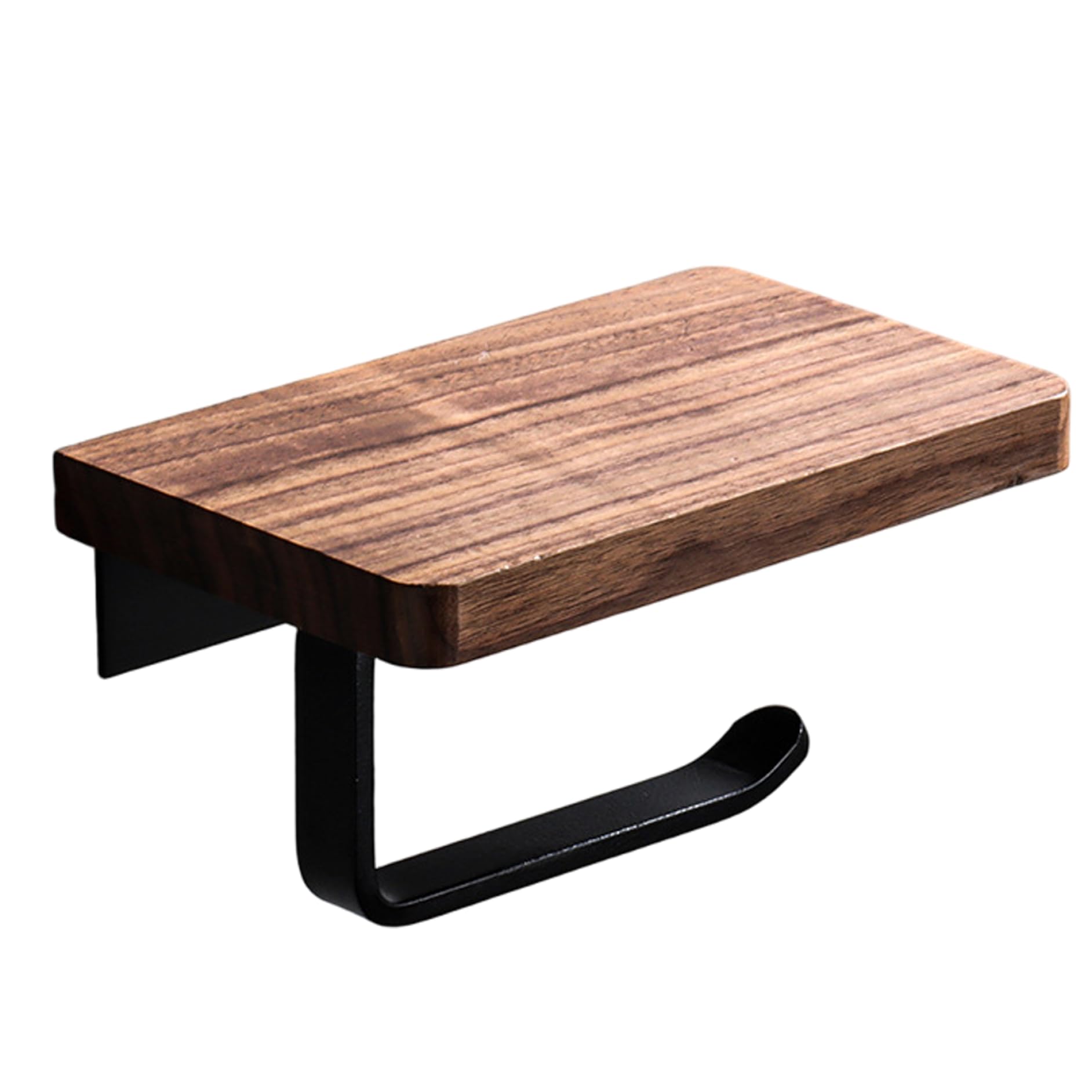 Syglawnd Toilet Paper Holder with Shelf Rustic Wooden Wall Mounted for Bathroom Washroom