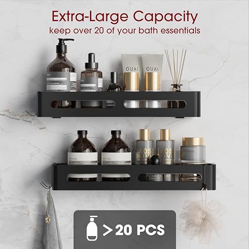 Miniatura 6 de Sakugi Organizador de ducha adhesivo XL, estantes de ducha inoxidables para ducha interior, estante de ducha de acero inoxidable para baño,