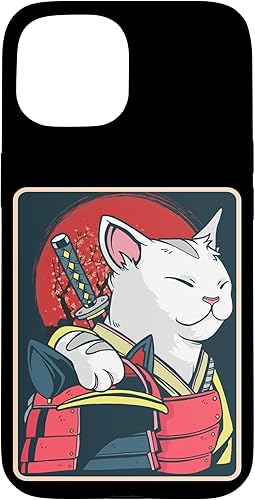 Miniatura 10 de Arte de gato japonés para iPhone 13 - Espada Katana - Anime Ninja Cat - Funda Catzilla