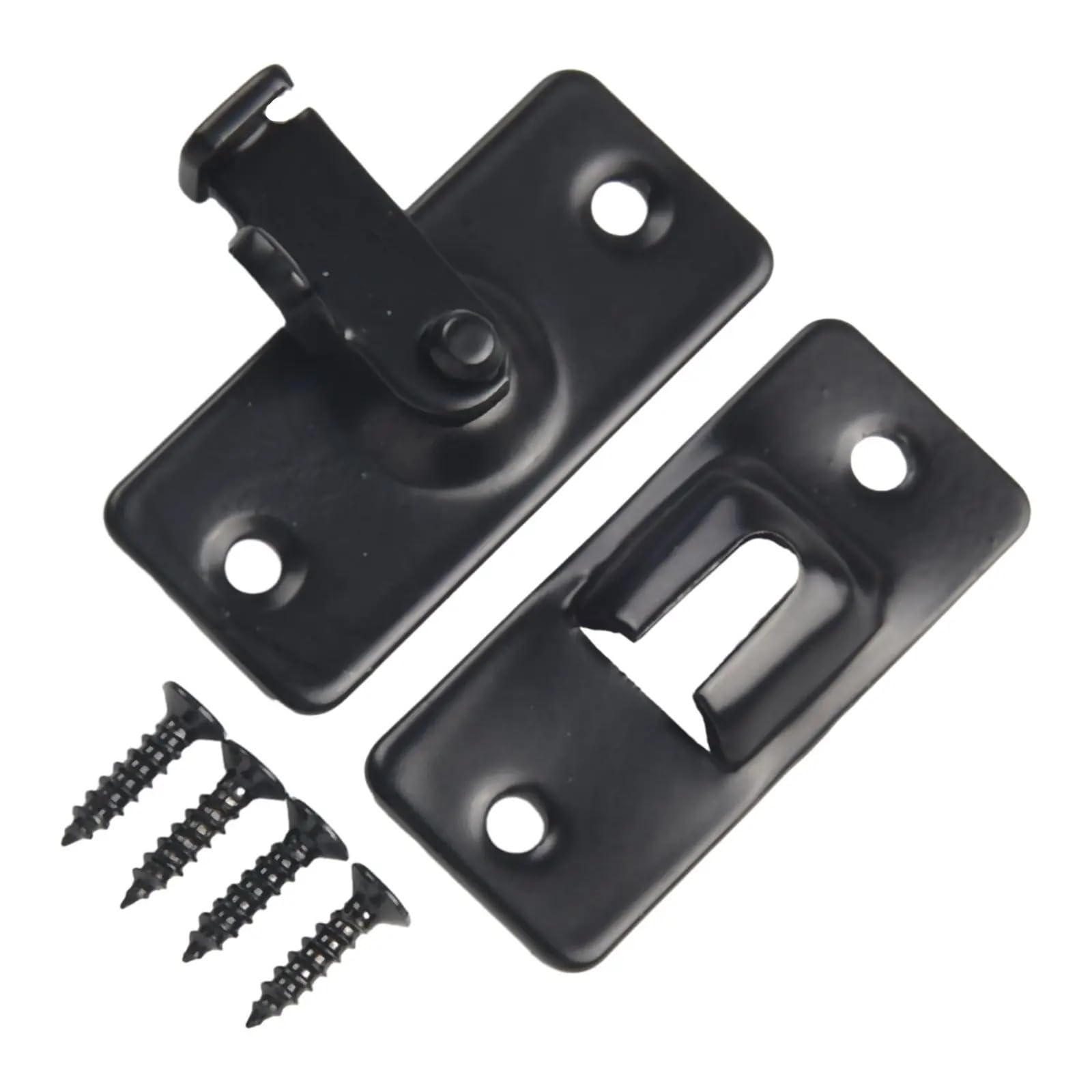 Stainless Steel Barn Latch Door Bolt for Casement Cabinet Sliding Home Security Multicolor(Black)