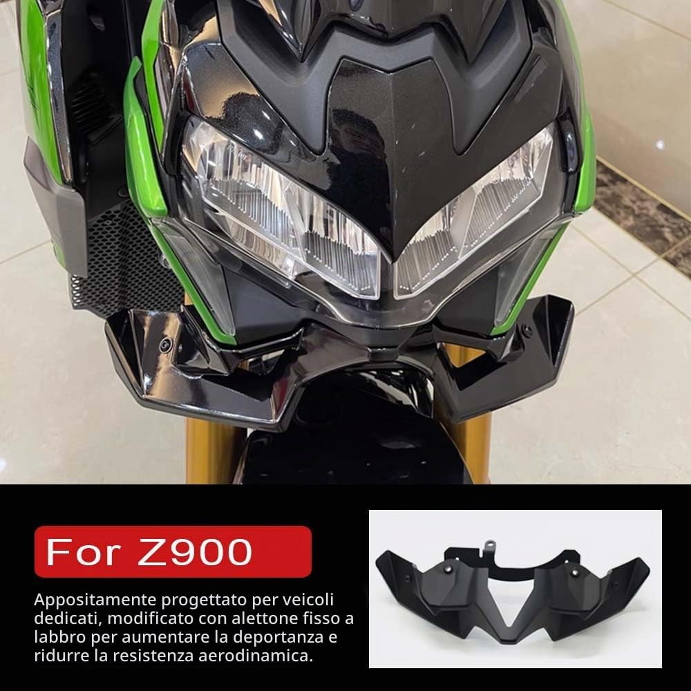 Per Z900 ZR900 SE ABS 2020-2024 Ali laterale Spoiler laterale Moto spoiler Ala aerodinamica Ala fissa (nero carbone)