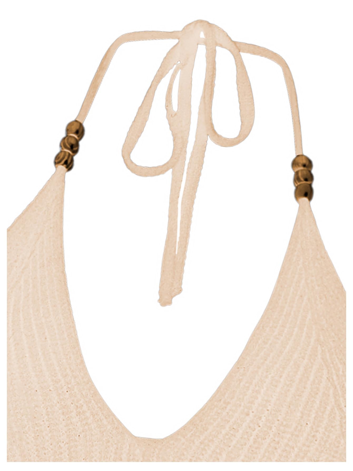 Verdusa Women's Y2k Tops Nashville Outfits Boho Gothic Clothes Halter Top Festival Western Cowgirl Shirts: X-Large Light Apricot