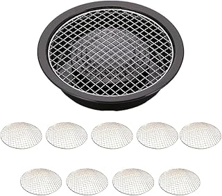 Circle Aluminum Disposable Replacement Grates, Pack of 10, Compatible with Iwatani's Portable Gas BBQ Stove Aburi Top Pan, CB-P-AM3, Yakitori, Japanese Barbecue, 9.84inch