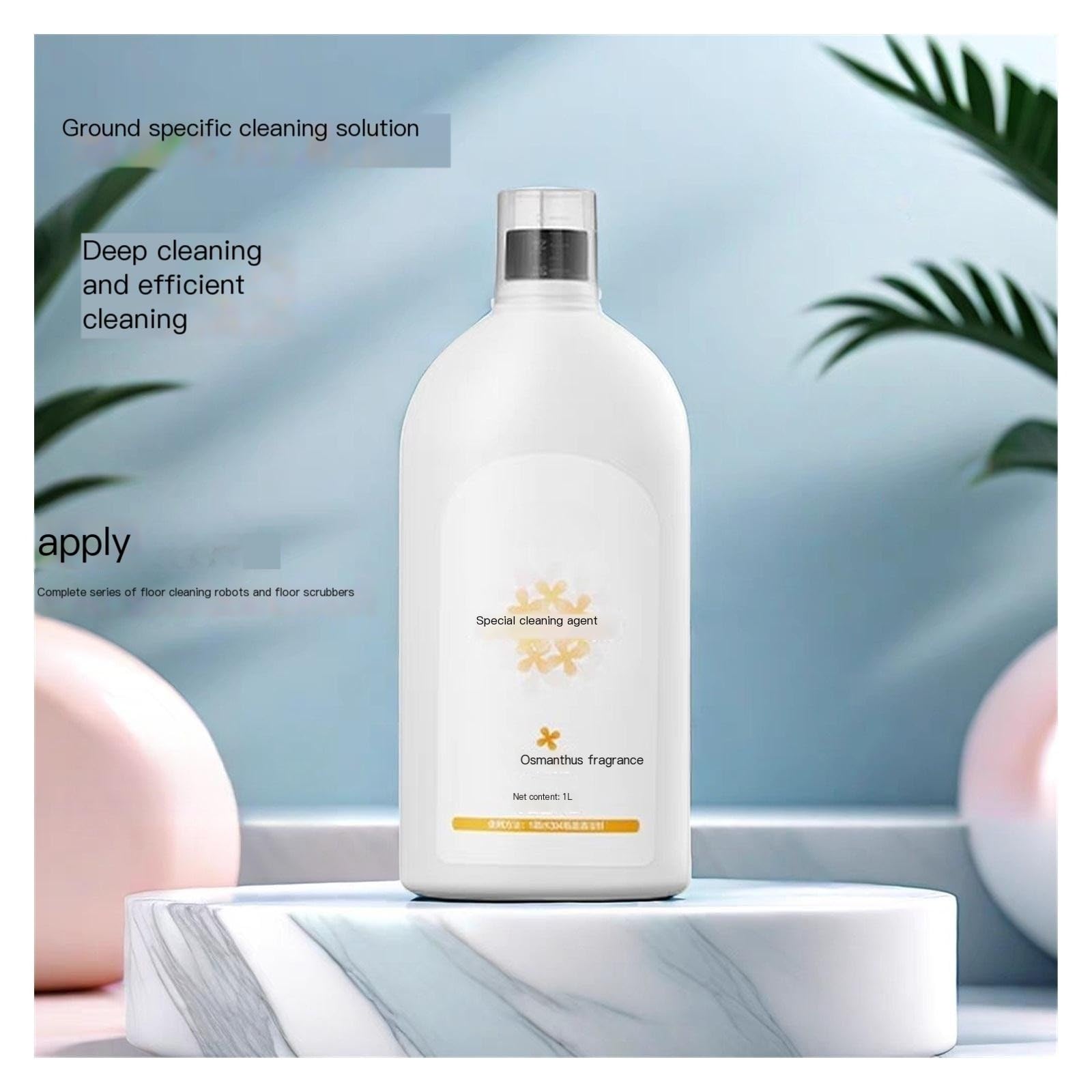 Líquido limpiador de pisos。 Compatible para Midea W11 / RM2102 / V10 / V12 / S8。 Soluciones de limpieza para múltiples superficies。 Osmanthus Líquido Limpiador 1L (33.8fl Oz)(2 bottle)
