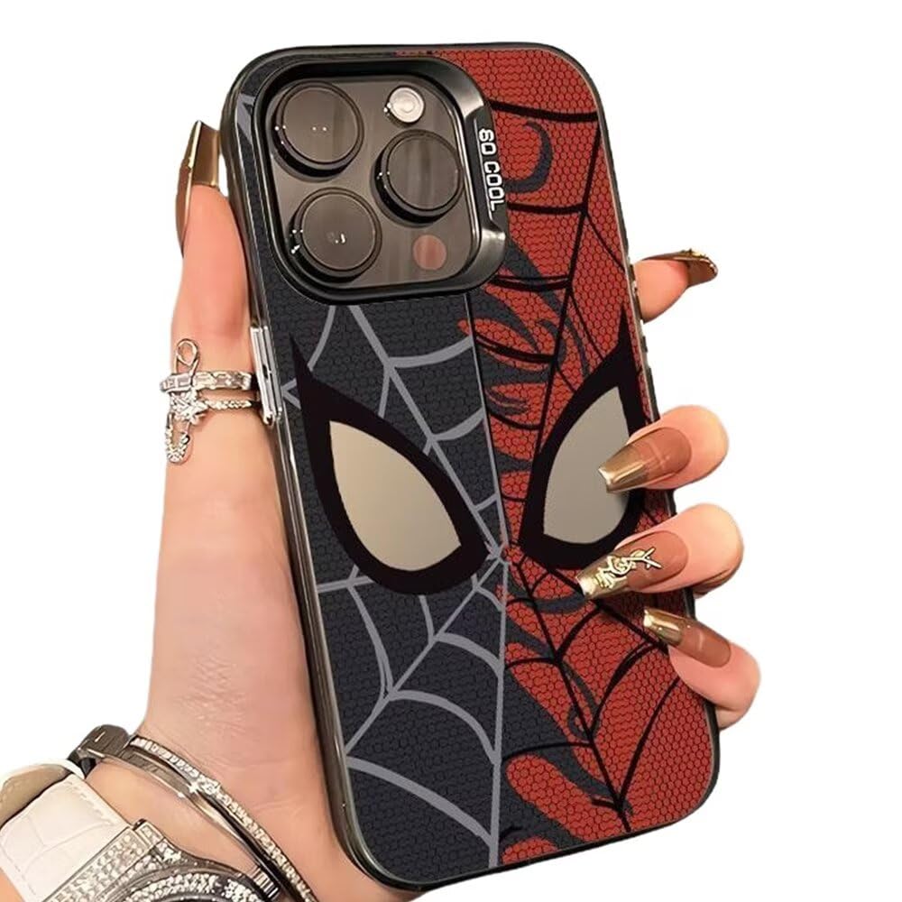 人気 iPhone 17 用 ケース スパイダーマン iphone 用 保護カバー アニメ 漫画 スマホケース キャラクター バンパー レンズ保護 ワイヤレス充電対応 アイフォン17 用 B